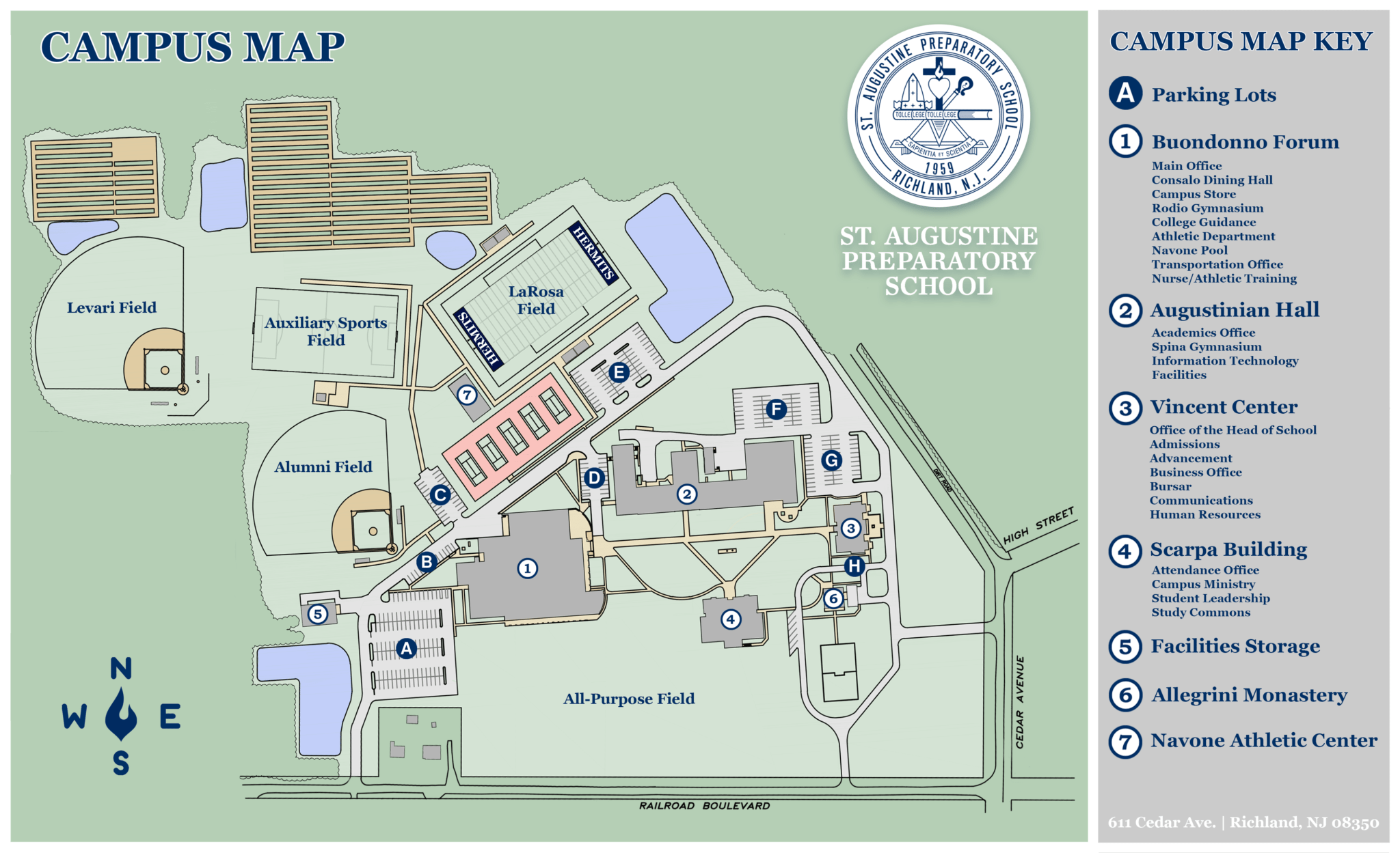 Campus Map Private Catholic High School Serving South Jersey St Augustine Preparatory